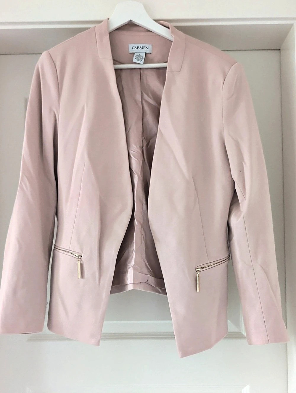 Carmen Pink Zip Pocket Blazer Like New